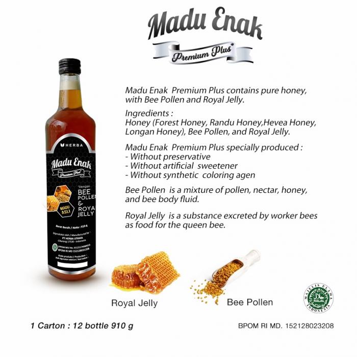 Madu Enak Premium Plus with Bee Pollen and Royal Jelly