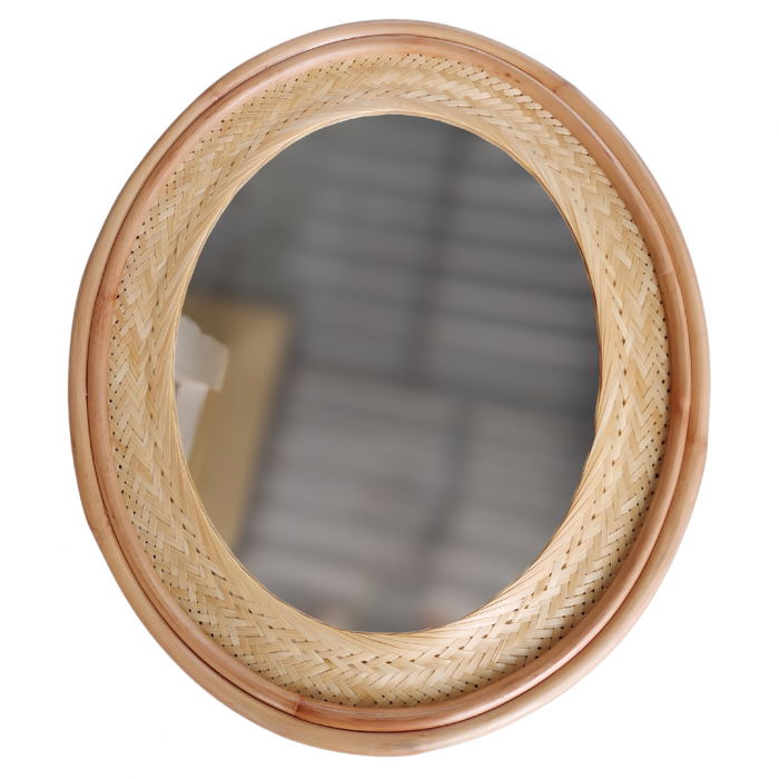 Round Parama Rattan Mirror